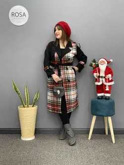 پالتو ترکیبی دکمه دار کد : 230 - فروشگاه اینترنتی رزا بوتیک