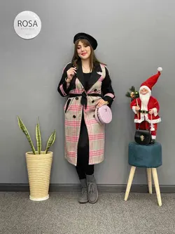 پالتو ترکیبی دکمه دار کد : 230 - فروشگاه اینترنتی رزا بوتیک