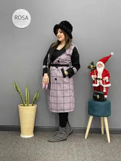 پالتو ترکیبی دکمه دار کد : 230 - فروشگاه اینترنتی رزا بوتیک