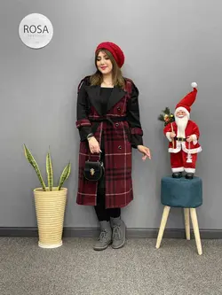 پالتو ترکیبی دکمه دار کد : 230 - فروشگاه اینترنتی رزا بوتیک