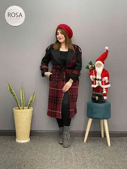 پالتو ترکیبی دکمه دار کد : 230 - فروشگاه اینترنتی رزا بوتیک