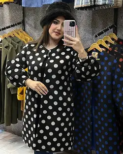 پالتو فوتر خالدار کد : 12104 - فروشگاه اینترنتی رزا بوتیک