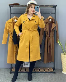 پالتو سوییت کمر دار کد : ۷۶۱۰ - فروشگاه اینترنتی رزا بوتیک