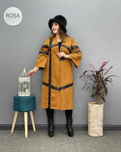 پالتو سوییت ترکیبی چرم کد : ۱۴۰ - فروشگاه اینترنتی رزا بوتیک