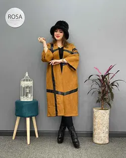 پالتو سوییت ترکیبی چرم کد : ۱۴۰ - فروشگاه اینترنتی رزا بوتیک