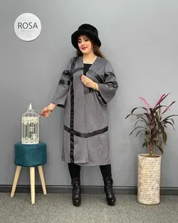 پالتو سوییت ترکیبی چرم کد : ۱۴۰ - فروشگاه اینترنتی رزا بوتیک