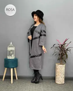 پالتو سوییت ترکیبی چرم کد : ۱۴۰ - فروشگاه اینترنتی رزا بوتیک