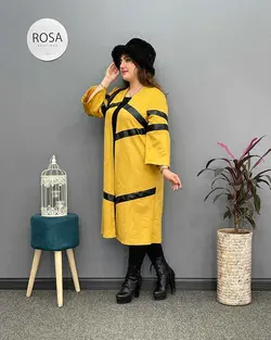 پالتو سوییت ترکیبی چرم کد : ۱۴۰ - فروشگاه اینترنتی رزا بوتیک