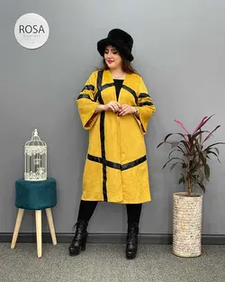 پالتو سوییت ترکیبی چرم کد : ۱۴۰ - فروشگاه اینترنتی رزا بوتیک