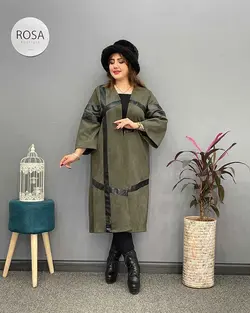 پالتو سوییت ترکیبی چرم کد : ۱۴۰ - فروشگاه اینترنتی رزا بوتیک