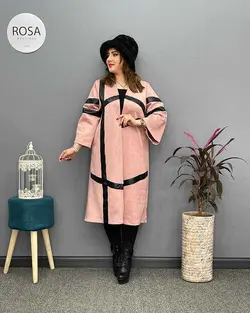 پالتو سوییت ترکیبی چرم کد : ۱۴۰ - فروشگاه اینترنتی رزا بوتیک