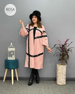 پالتو سوییت ترکیبی چرم کد : ۱۴۰ - فروشگاه اینترنتی رزا بوتیک