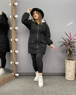 کاپشن مخمل ببعی کمرگت کد : ۹۵۶۲ - فروشگاه اینترنتی رزا بوتیک