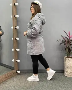 کاپشن مخمل ببعی کمرگت کد : ۹۵۶۲ - فروشگاه اینترنتی رزا بوتیک