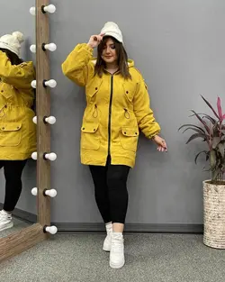 کاپشن مخمل ببعی کمرگت کد : ۹۵۶۲ - فروشگاه اینترنتی رزا بوتیک