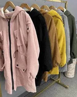 کاپشن مخمل ببعی کمرگت کد : ۹۵۶۲ - فروشگاه اینترنتی رزا بوتیک