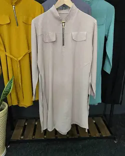 مانتو ابروبادی یقه زیپ دار کد : ۳۸۸۷ - فروشگاه اینترنتی رزا بوتیک