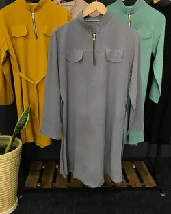 مانتو ابروبادی یقه زیپ دار کد : ۳۸۸۷ - فروشگاه اینترنتی رزا بوتیک