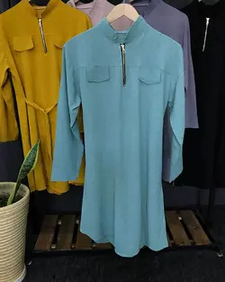 مانتو ابروبادی یقه زیپ دار کد : ۳۸۸۷ - فروشگاه اینترنتی رزا بوتیک