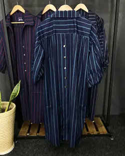 مانتو راه راه آستین پفی کد : ۳۹۵۸ - فروشگاه اینترنتی رزا بوتیک