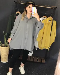 مانتو پانچ حریر دکمه دار کد : ۲۵۳۲ - فروشگاه اینترنتی رزا بوتیک