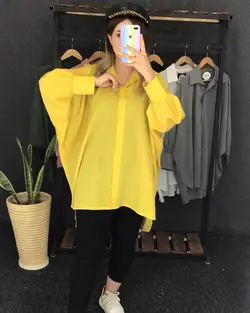 مانتو پانچ حریر دکمه دار کد : ۲۵۳۲ - فروشگاه اینترنتی رزا بوتیک