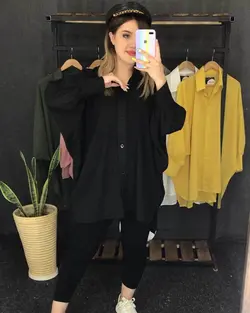 مانتو پانچ حریر دکمه دار کد : ۲۵۳۲ - فروشگاه اینترنتی رزا بوتیک