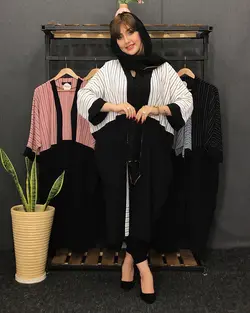 مانتو ابروبادی ترکیبی راه راه کد : ۴۵۶۸ - فروشگاه اینترنتی رزا بوتیک