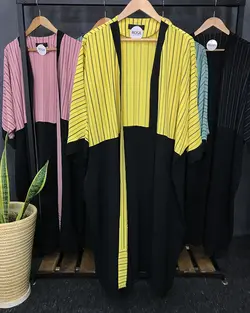 مانتو ابروبادی ترکیبی راه راه کد : ۴۵۶۸ - فروشگاه اینترنتی رزا بوتیک