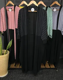 مانتو ابروبادی ترکیبی راه راه کد : ۴۵۶۸ - فروشگاه اینترنتی رزا بوتیک