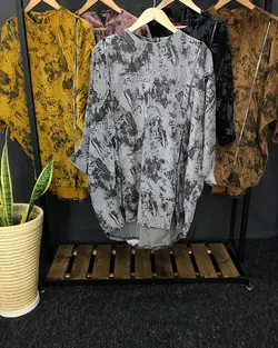 مانتو مخمل چاپی طرح دار کد : ۵۰۶۷ - فروشگاه اینترنتی رزا بوتیک