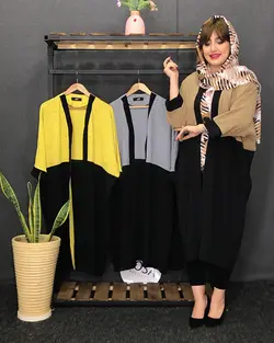 مانتو ابروبادی ترکیبی خطی کد : ۴۹۰۴ - فروشگاه اینترنتی رزا بوتیک