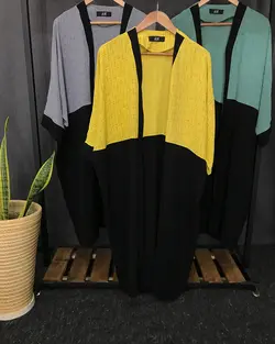 مانتو ابروبادی ترکیبی خطی کد : ۴۹۰۴ - فروشگاه اینترنتی رزا بوتیک