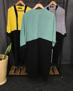 مانتو ابروبادی ترکیبی خطی کد : ۴۹۰۴ - فروشگاه اینترنتی رزا بوتیک