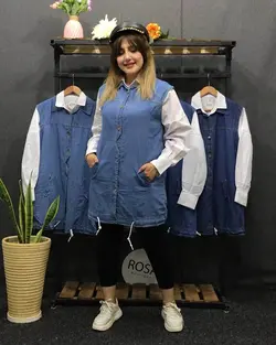 مانتو جین دو تیکه کد: ۲۱۰۰ - فروشگاه اینترنتی رزا بوتیک