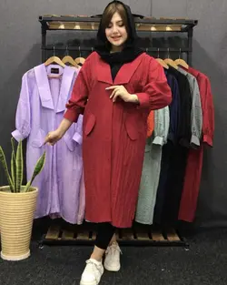 مانتو یقه دار بلند کد:۱۸۱۸ - فروشگاه اینترنتی رزا بوتیک