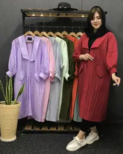 مانتو یقه دار بلند کد:۱۸۱۸ - فروشگاه اینترنتی رزا بوتیک