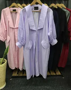 مانتو یقه دار بلند کد:۱۸۱۸ - فروشگاه اینترنتی رزا بوتیک