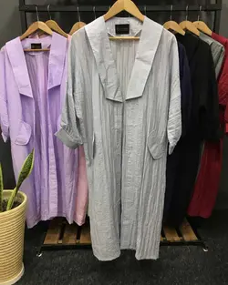 مانتو یقه دار بلند کد:۱۸۱۸ - فروشگاه اینترنتی رزا بوتیک