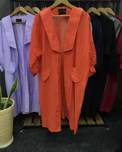 مانتو یقه دار بلند کد:۱۸۱۸ - فروشگاه اینترنتی رزا بوتیک