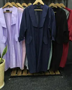 مانتو یقه دار بلند کد:۱۸۱۸ - فروشگاه اینترنتی رزا بوتیک