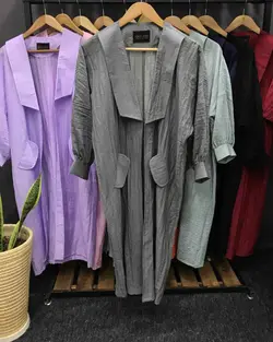 مانتو یقه دار بلند کد:۱۸۱۸ - فروشگاه اینترنتی رزا بوتیک