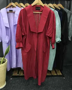 مانتو یقه دار بلند کد:۱۸۱۸ - فروشگاه اینترنتی رزا بوتیک