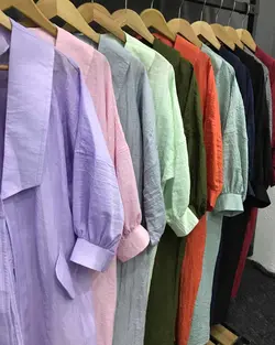 مانتو یقه دار بلند کد:۱۸۱۸ - فروشگاه اینترنتی رزا بوتیک