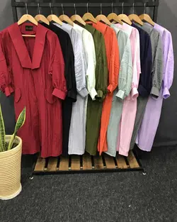 مانتو یقه دار بلند کد:۱۸۱۸ - فروشگاه اینترنتی رزا بوتیک