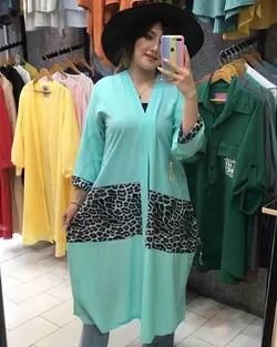 مانتو عبایی پلنگی کد : 1730 - فروشگاه اینترنتی رزا بوتیک