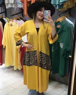 مانتو عبایی پلنگی کد : 1730 - فروشگاه اینترنتی رزا بوتیک