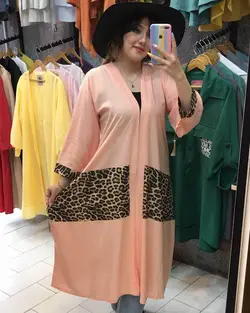 مانتو عبایی پلنگی کد : 1730 - فروشگاه اینترنتی رزا بوتیک