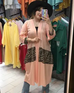 مانتو عبایی پلنگی کد : 1730 - فروشگاه اینترنتی رزا بوتیک