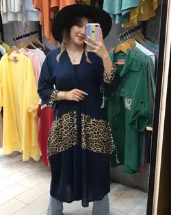 مانتو عبایی پلنگی کد : 1730 - فروشگاه اینترنتی رزا بوتیک